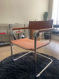 Mcm chair Breuer style chrome leather new