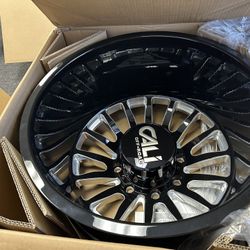 Cali Off-road Summit 20x8.25 8x200 Black Milled Fronts, Inners, Rear Outer