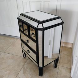 Small Mirror and Wood cabinet