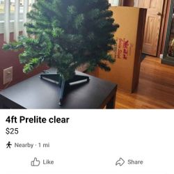4ft Prelite Clear Tree 