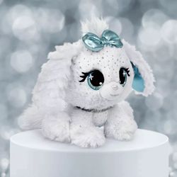 Designer Cutie Cuff Plush Pets Bianca Blings Puppy Premium Stuffed Animal, White💎💠