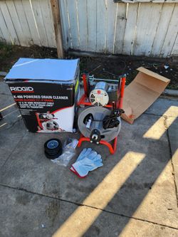 Shop RIDGID
K-400 Drain Cleaning Snake Auger 120-Volt Drum Machine with C-32IW 3/8 in. x 75 ft. Cable + 4-Piece Tool Set & Gl
Questions & Answers (279