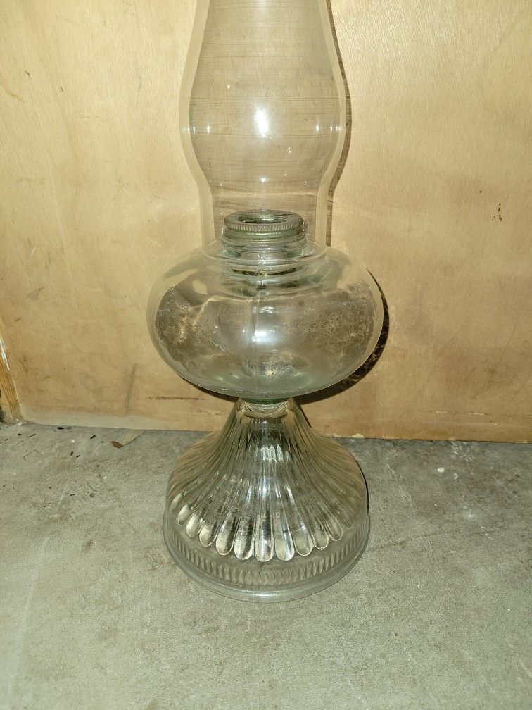 Antique Glass Oil Lamp