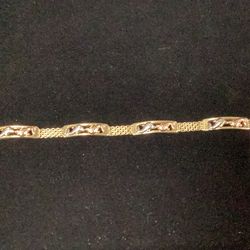 14k Tricolor gold dolphin bracelet