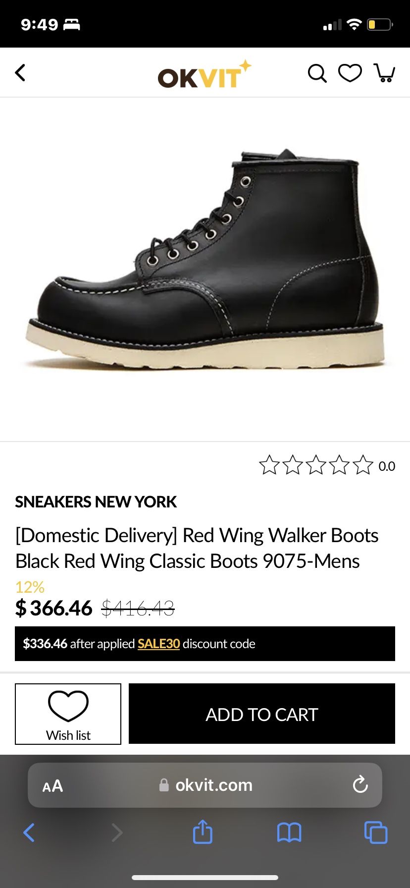 Red Wing Boots Mens Size 9