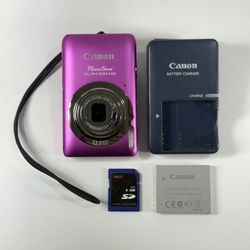 Canon PowerShot ELPH 100HS Pink 12.1 MP Digital Camera with 1GB Memory & Charger