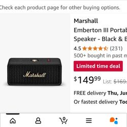 Marshall Bluetooth New In Box 