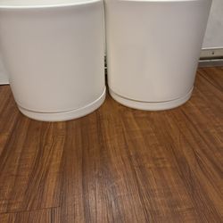 D'vine Dev 12 Inch Plastic Planter Pots for Plant Pot with Drainage Hole and Seamless Saucers