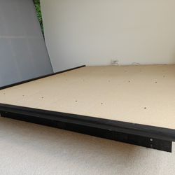 Queen size bed wooden frame along with mattress foundation
