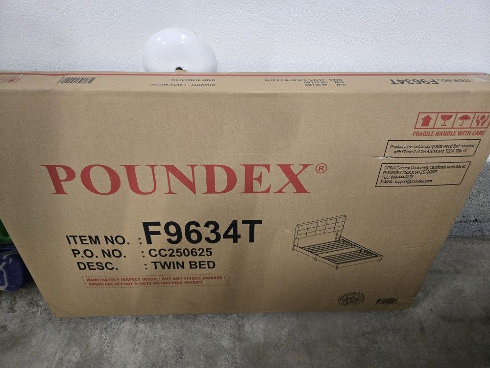 Twin bedframe with mattress (New)