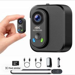 Brand new Action Camera, with 64gb sd card 4K Thumb Camera Portrait And Lands Hands Free EIS Stabilization 4K Thumb Camera Portrait And Landscape Mode