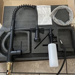 “Brand new” stainless steel kitchen faucet sink incl hot/cold hoses& Soap Dispenser Black