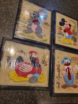 Child Guidance Toy Magnetic Plastic puzzles in frames, antique.