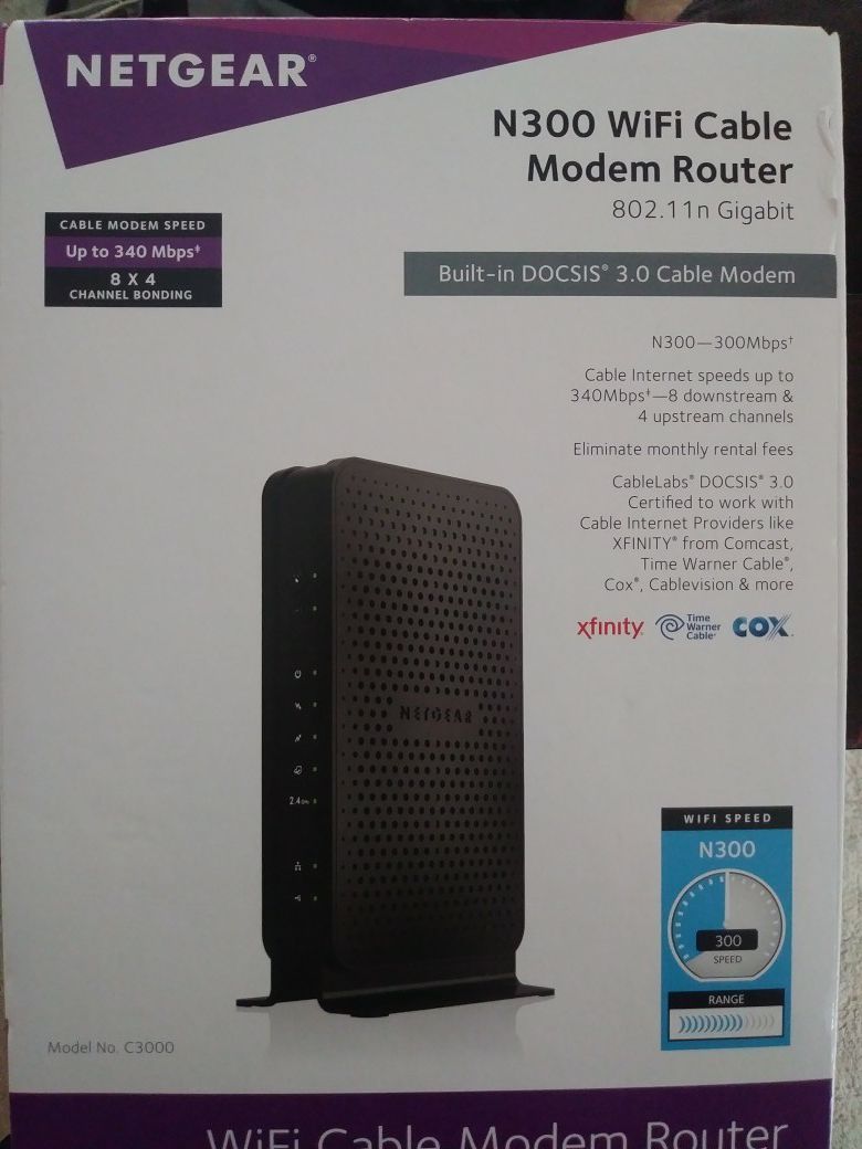 Netgear N300 wifi modem router