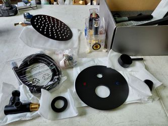 Aklfgn Single Handle Shower Faucet Set With Valve And Handsprayer In Matte Black