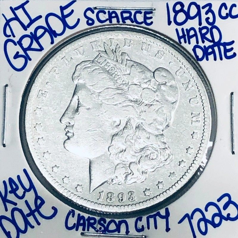 1893 CC MORGAN SILVER DOLLAR AUTHENTIC HIGRADE U.S. MINT COIN RARE KEY DATE