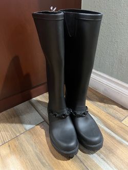 Coach leather rain boots