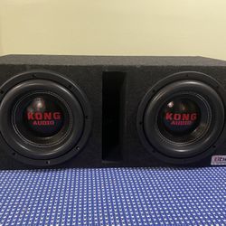New 10” Kong Car Audio Subwoofers + New Ported Enclosure 