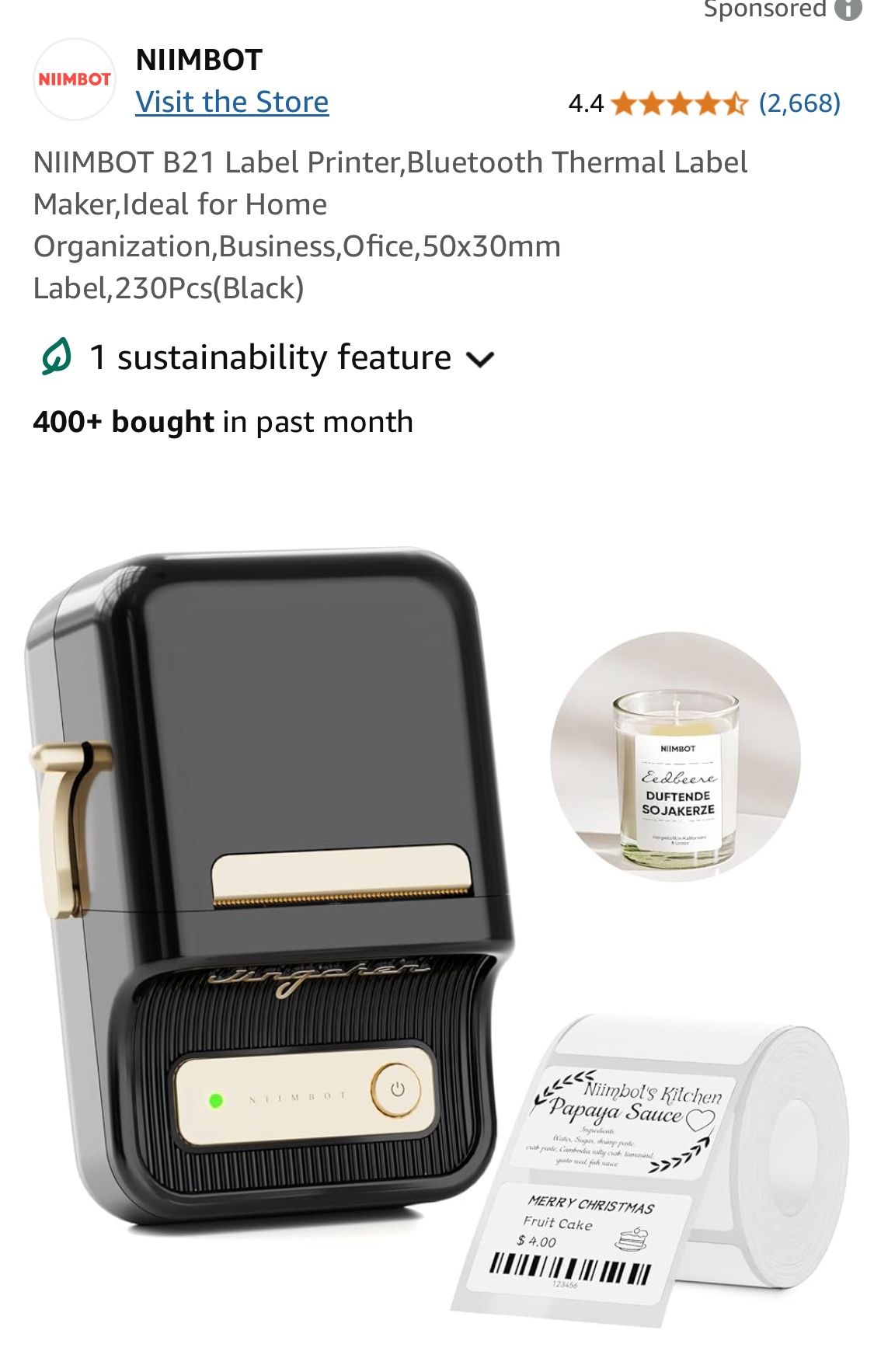 Nimbot New B 21 Bluetooth Label printer