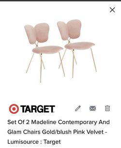 Lumisource Madeline Glam Dining Chairs Set of 2