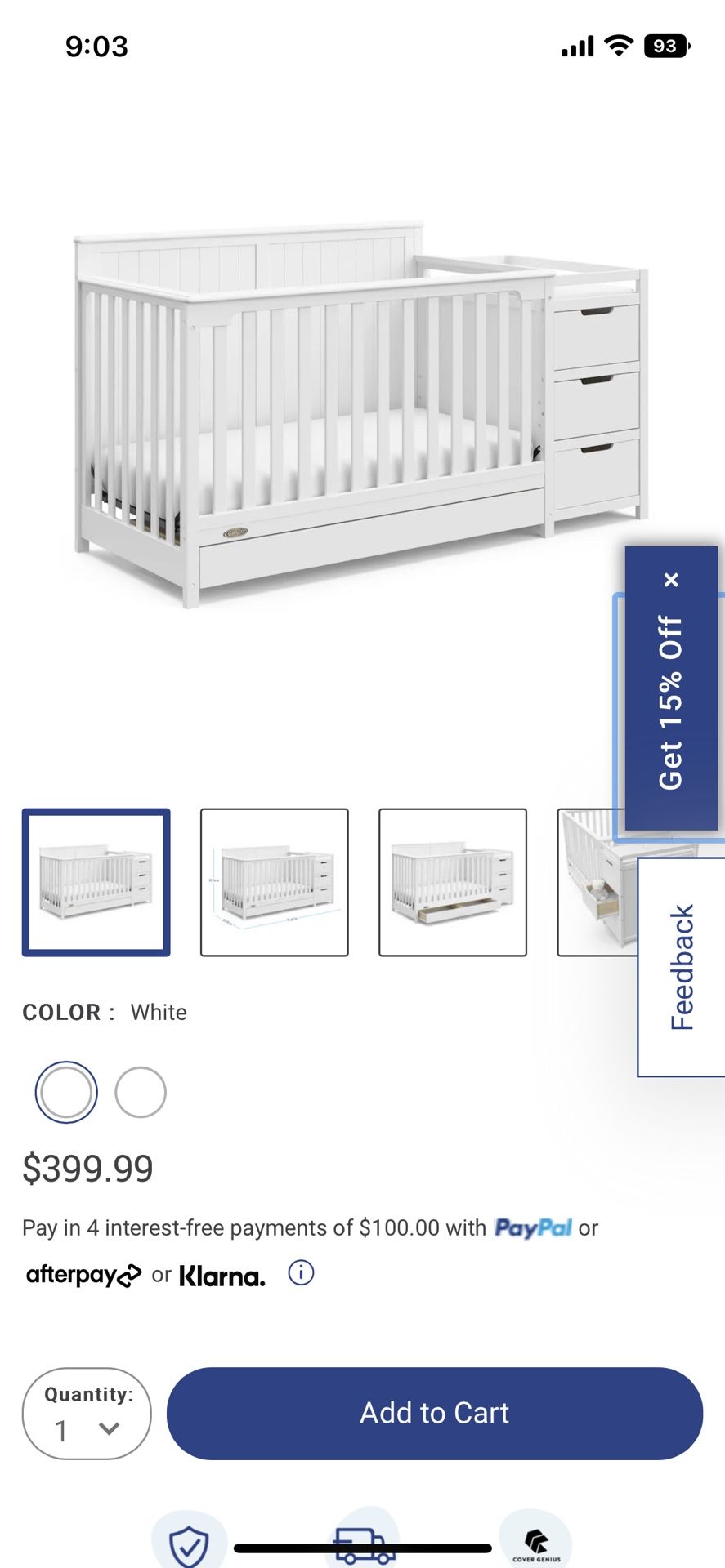 Graco Convertible Crib With Changing Table
