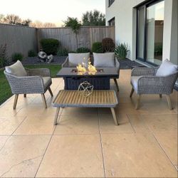 Outdoor Lounge Set with Fire Pit Table, we finance and Deliver, $54 down