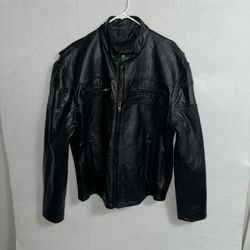 Medals Of America Biker Jacket Men’s 2XL Black Leather Lined Motorcycle Vintage 