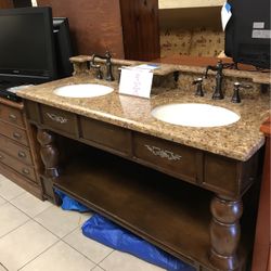 60” Dual Granite Vanit