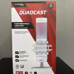 HyperX Quadcast S RGB USB Condenser Microphone For P/C/PS5 - White