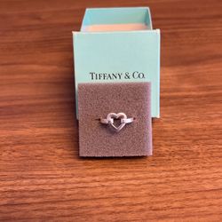 Tiffany & Co Open Heart Buckle Ring Size 6.5