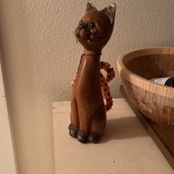 Mid Century Teak Cat