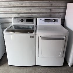 White LG Washer And Electric Dryer