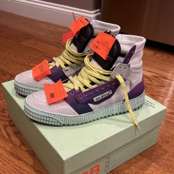 Off White High Top Off Court Womans Sneakers