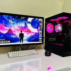 NEW LENOVO Gaming PC 8 Core I7 @3,4GHz. NVIDIA GTX 750TI. 128G SSD/1T HDD, 16G DDR4, USB3  WIFI, Bluetooth. CPort. 450W PSU, 23”Monit. Keyb/Mou. Win11