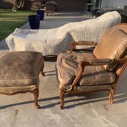 Leather Chair and ottoman 