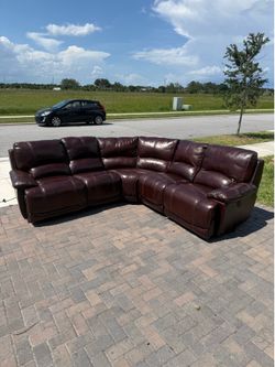 🛋️Cindy Crawford Leather Sectional - Delivery Available