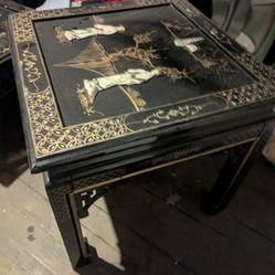 Mother Of Pearl End Table Black Lyker 