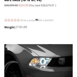 NEW Raxiom Chrome Projector Headlights - CCFL Halo (10-12 GT, V6) Mustang 