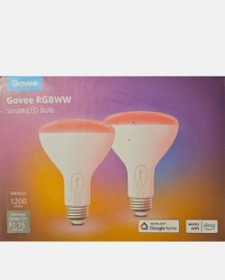 Govee RGBWW Smart LED Light Bulbs 1200 Lm Dimmable BR30 Color Changing (2 Pack)