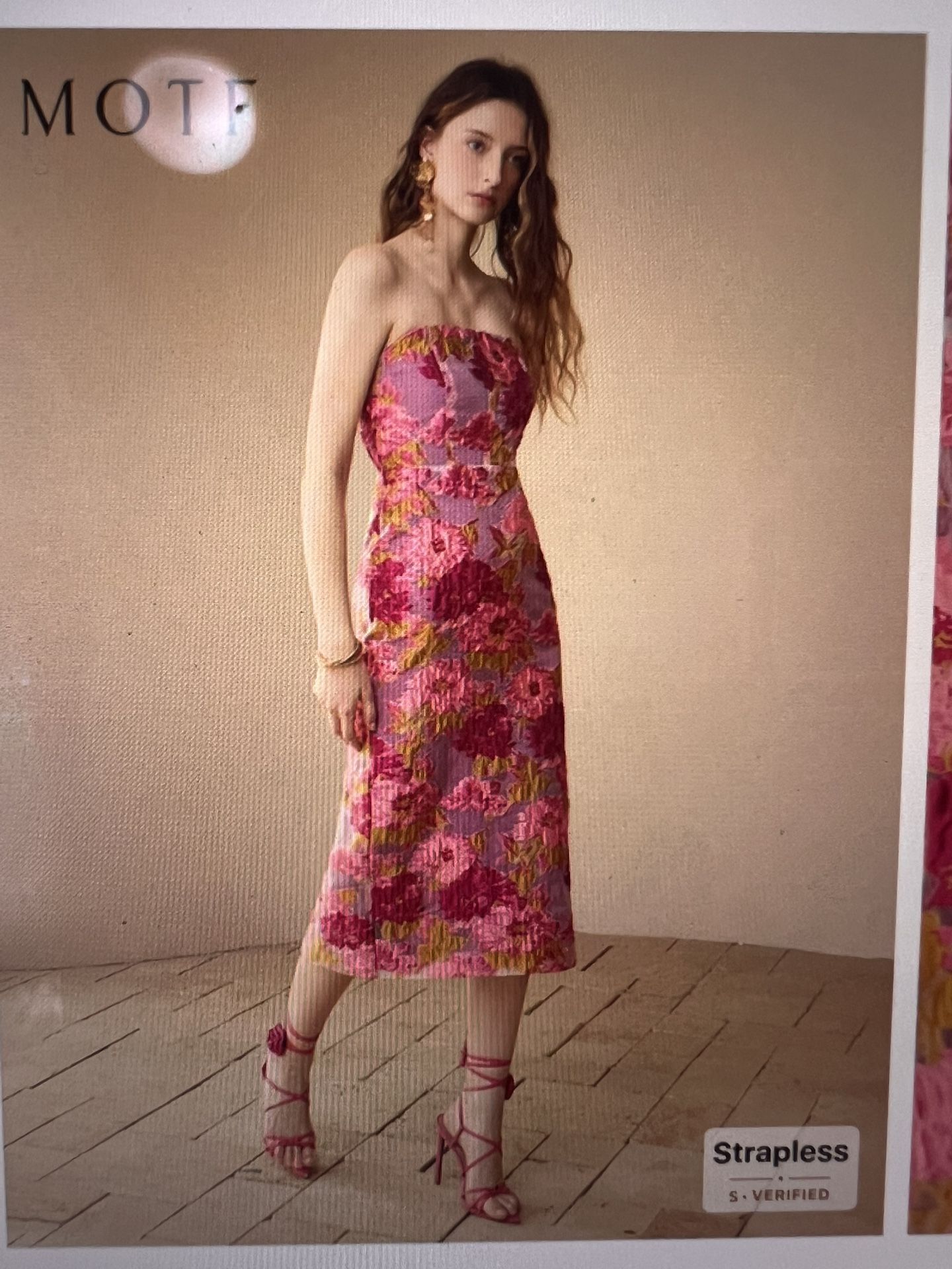 Brand New Floral Strapless Dress