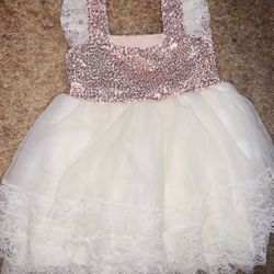 Gently used ( 5-6 Tot ) Lace / Sequin Tule Dress 