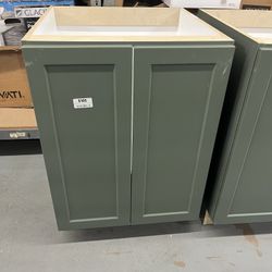 Designer Series Melvern 24 in. W x 24 in. D x 34.5 in. H Assembled Shaker Full Door Height Base Cabinet in Forest