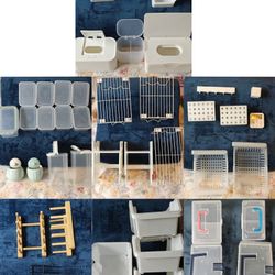 Moving sale!Daiso craft supplies storage boxes,swab containers,food containers,Stackable storage,magnetic storage