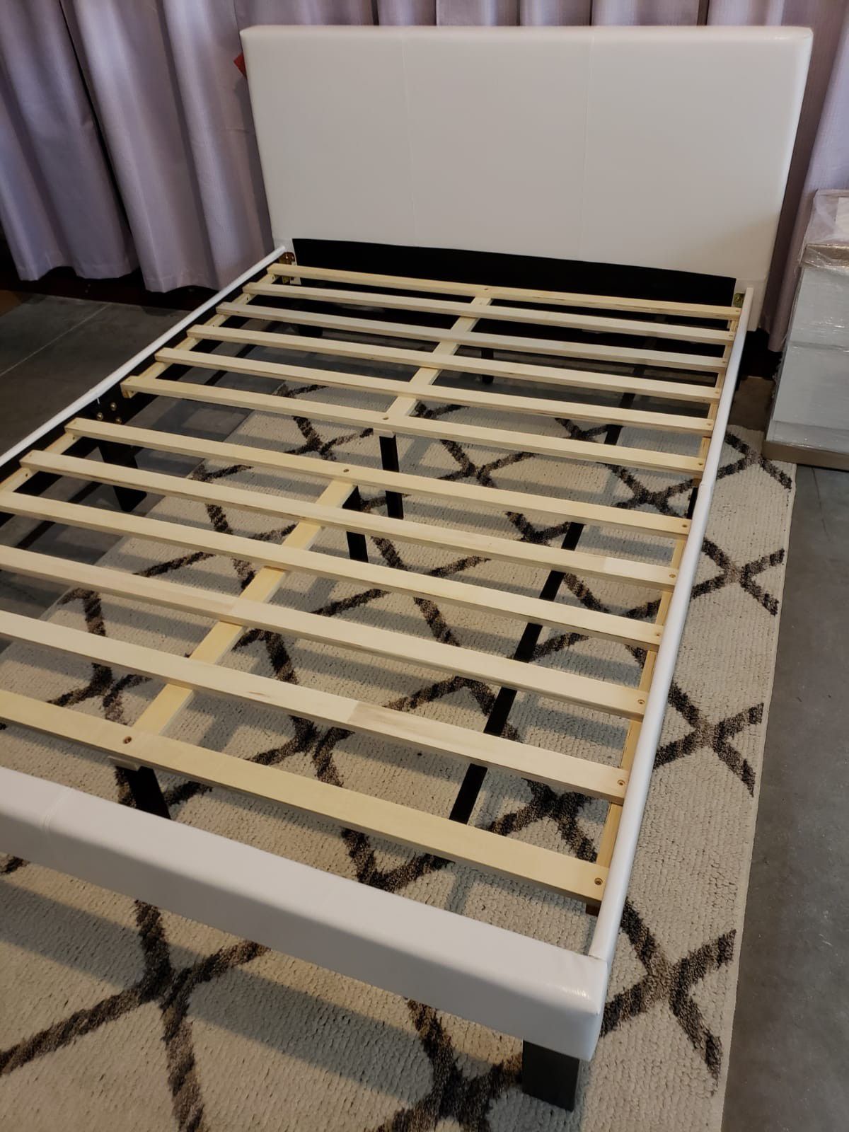 New FULL upholstered bed frame, mattress sold separately