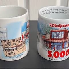 Walgreen's 5000th Store Commemorative Coffee Mug Cup Richmond Virginia 2005 $5 each $8 for Both 