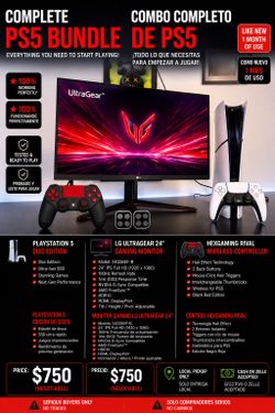 🔥 PS5 Disc Edition + LG UltraGear 180Hz + HEXGaming Controller 🔥
