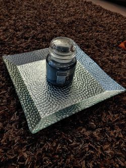 Beautiful Yankee Candle silver square candle holderr