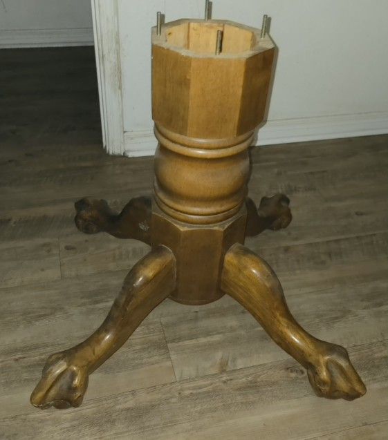 Claw Foot WOOD Dining Table Base