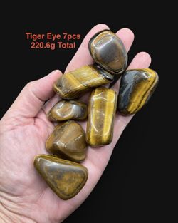 Tiger Eye Genuine Stones from Brazil Large Pieces (7pcs) 220.6g Total