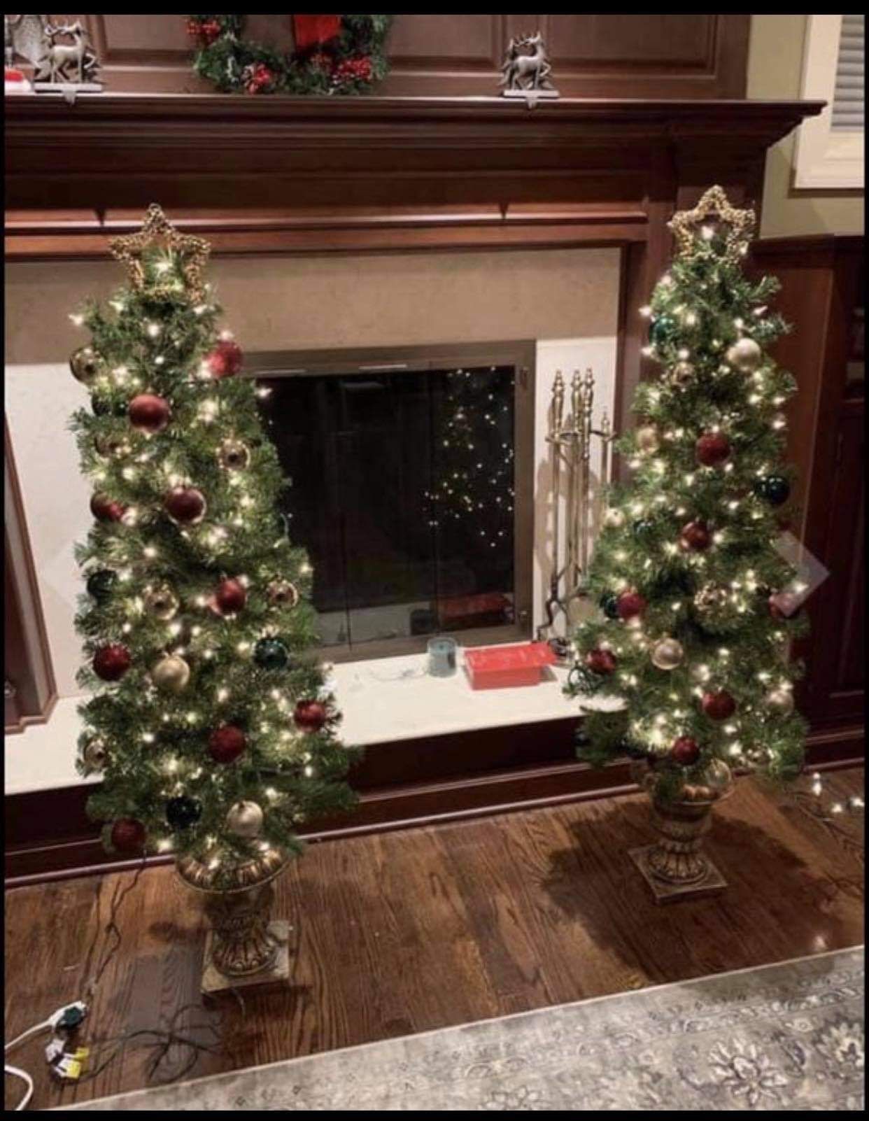 🎄Holiday time🎄 pre lit Christmas tree set of 2 outdoor